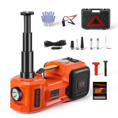 Cric hydraulique électrique 5T 12 V 180 W avec Pompe Gonflable et lumière LED Cric 150-540 mm pour Voiture, SUV, berline, monospace, Camion, Changement de pneus, réparation de Garage