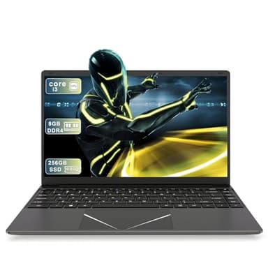 DREAMFYRE PC Portable 14 Pouces 8 Go RAM 256 Go SSD, Ordinateur Portable Core i3 Supportant 2.4G/5GWiFi et Bluetooth,Laptop étudiant/Affaires avec WPS Office, Autonomie LongueDdurée.(Gray)