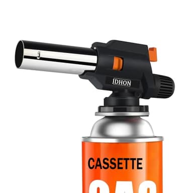 JDHON Chalumeau de Cuisine, Torches de Cuisine, Brûleur de Cuisine avec Verrouillage de Sécurité pour la Maison, la Crème Brûlée, les Pâtisseries, le Camping (Butane non Inclus) (C-Noir)