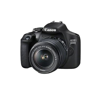 Canon EOS 2000d | Appareil Photo Réflex + (APS-C, 24.1 MP, WiFi, Full HD) + 2ème Batterie + Objectif EF-S 18-55mm f/3,5-5,6 is II stabilisé - Amazon Exclusive Noir