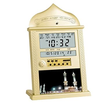Horloge Murale avec Alarme Musulmane Azan - Horloge de prière Musulmane - Calendrier azan - Horloge Murale de prière Musulmane - Alarme avec écran LCD - Horloge Murale Automatique Islamique pour la