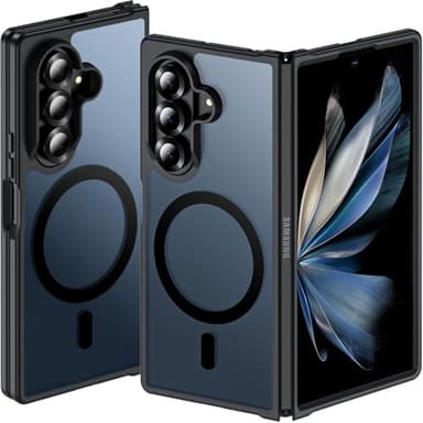 OWKEY Coque Magnétique pour Samsung Z Fold 7 2025,Compatible avec MagSafe,Anti-Empreinte Digitale Translucide Mat Taille Slim Case pour Samsung Galaxy Z Fold 7, Noir