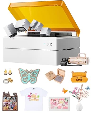 xTool M1 Ultra 4-en-1 Graveur Laser 10W avec Base Surélevée et RA2 Pro, Machine d'Artisanat avec Positionnement à Pin-Point et Autofocus pour Vinyle, Tissu, Bois, Bagues