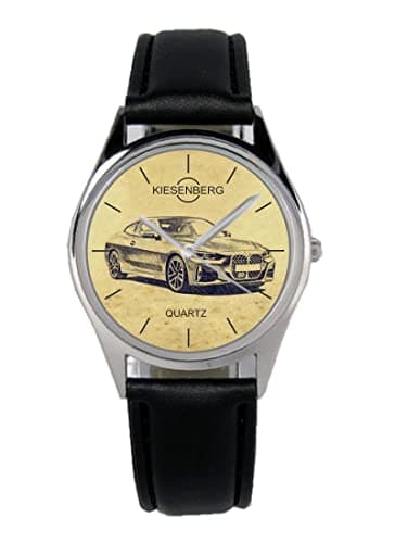 KIESENBERG Montre Homme Cadeau pour BMW 4er (G22) Fans Quartz Analogique Bracelet en Cuir Montre-Bracelet B-5627