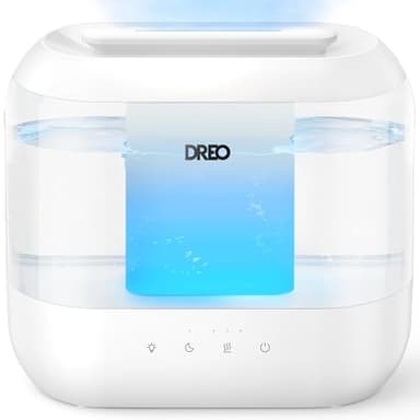 Dreo Humidificateurs pour la chambre à coucher, Humidificateur à vapeur froide surdimensionné de 4L avec diffuseur d'huile et veilleuse, 32H d'autonomie, Humidificateur silencieux pour la nurserie