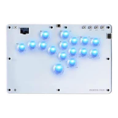 Sehawei Arcade Stick R16 Contrôleur arcade 16 touches pour PC/Ps3/Ps4/Switch/Steam,Stick de combat pour jeux de combat avec fonctions RGB & Turbo personnalisées & Hot Swap white