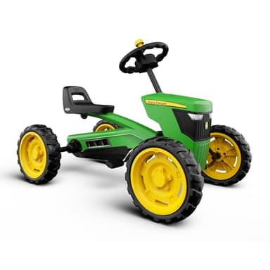 BERG Buzzy Tracteur John Deere | Kart à pédales Enfant 2 Ans | Pneus EVA Ultra-Silencieux Anti-crevaison | Siège réglable | Transmission directe | Stabilité 4 Roues sûre pour Jouet extérieur