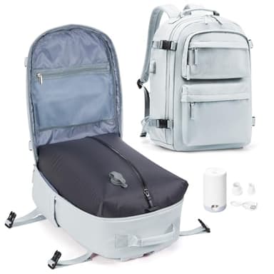 SZLX Sac à Dos Sous Vide Bagage à Main Pour Femmes, Sac à Dos Airbag Avec Système De Vide Pour Le Voyage, Ryanair Travel Ruscksack Taille Cabine Avec Pompe étanche Valise Sous Vide Pour Homme
