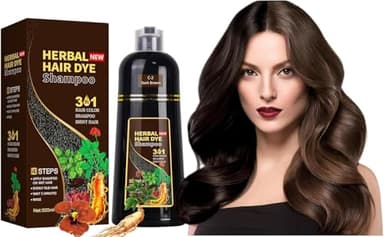 Shampoing Colorant,Shampoing Colorant Naturel Cheveux Blancs,Hair Dye Shampoo,Shampooing Teinture Instantanée pour Cheveux, Shampooing Couleur, Teinture Cheveux (Chatain Foncé)