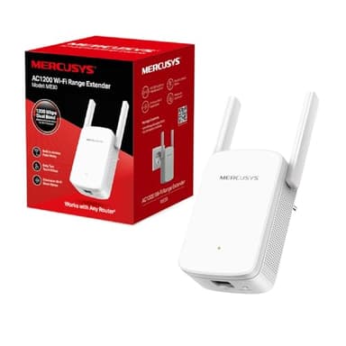 MERCUSYS TP-Link Répéteur WiFi Puissant, Amplificateur WiFi AC1200 Mbps, Port Ethernet, Couvre jusqu'à 120 m², Compatible avec Les Box Internet, ME30