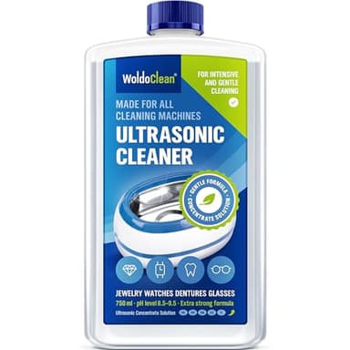 WoldoClean Nettoyant Ultrasons Concentré 750ml - Liquide pour Bac à Ultrasons, Sans Alcool pour Lunettes, Bijoux, Dentaire, Monnaies & Carburateurs