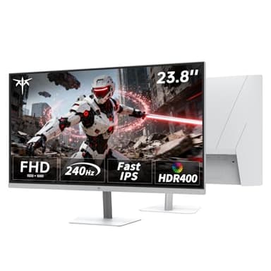 KTC 24 Pouces Ecran PC Gamer | FHD@240Hz | Fast IPS Panel | Temps de réponse de 1 ms (MPRT) | Luminosité de 400 CD/㎡, HDR400 | Adaptive Sync | 116% sRGB, 92% DCI-P3, ΔE＜2 | Blanc | H24F7