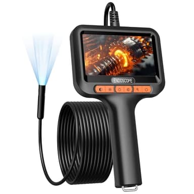 Uiivzey 10M Caméra Endoscopique avec Lumière, 1920p HD Camera d'inspection Canalisation avec Écran IPS 4,3 Pouces, Caméra d'inspection étanche IP67, 8mm Endoscope, Câble Semi-Rigide No App No WiFi