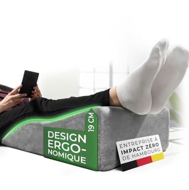 Well B4 Coussin élévateur de Jambes pour Maintien de Genoux et Dos - Coussin Ergonomique, Oreiller de Elevation, relève-Jambes, Repose Jambe - Housse rafraîchissante Amovible et Lavable