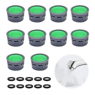 Lot de 10 Aérateurs de Robinet Avec Joint d'Étanchéité, Filtre, Limiteur, Accessoires de Salle de Bain, Inserts Filtrants, Pièces de Rechange pour Salle