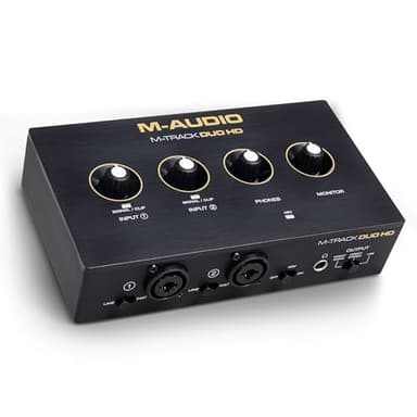 M-AUDIO M-Track Duo HD Interface Audio 24bit 192kHz pour Enregistrement, Stream et Podcast. USB-C, Deux Entrées XLR TRS, Deux Sorties TRS et Suite Logicielle