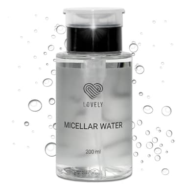 LOVELY Lotion micellaire pour le visage sans huile - Nettoyage doux du visage et des cils - Démaquillant - Nettoyant pour extensions de cils - Hypoallergénique et sans alcool - Eau micellaire (200 ml)