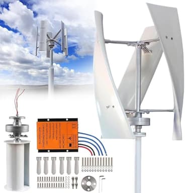 HTIANMM Kit d'éolienne à 3 pales générateur de Moulin à Vent 7000 W générateur d'énergie éolienne Verticale à lévitation magnétique permanente avec contrôleur pour Un Usage Domestique,48V
