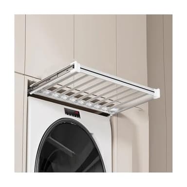 Générique Tiroir à Pantalons Extensible et Coulissant, séchoir à Linge Mural, adapté au séchage des vêtements au-Dessus de la Machine à Laver(White,46x45-60cm)