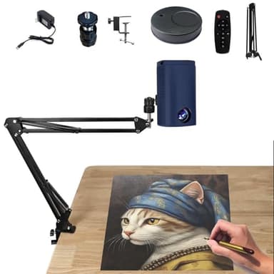 ANGDI Projecteur d'art intelligent pour le traçage, le dessin, la peinture, projection murale sur toile avec télécommande et support, projecteur de croquis intelligent outil(Blue,0.6m)