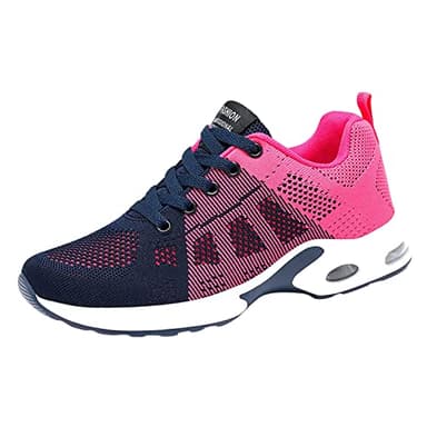 riou Chaussures de sport pour femme respirantes légères en maille Sneakers décontractées Chaussures de sport confortables et légères Chaussures de marche Course Gym Athlétique Tennis, E Rose, 40 EU