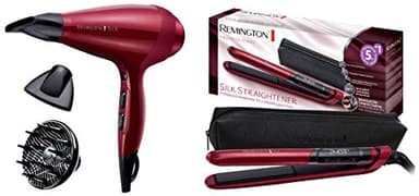 Remington Coffret Cadeau - Set de Coiffure Sèche-Cheveux Silk et Lisseur Silk Proteine de Soie - AC9096 et S9600
