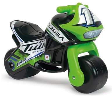 Moto Porteur Enfant 18 Mois à 3 Ans sans Pédales Bebe - Twin Dessert Racing Stable + Ergonomique Moto Draisiènne 2 Ans Roues Larges + Transport Facile + Style Course | INJUSA