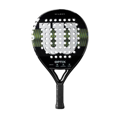Wilson Optix V1, Raquette de Padel, Structure en Fibre de Verre et Mousse Souple, Design Circulaire et Technologie des Trous de Précision, Couleur : Noir, Taille : 2