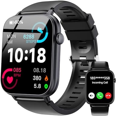 OUKITEL Montre Connectée Homme Femme,1.83"HD Smartwatch avec Appel Bluetooth,Montre Sport avec 100+Sportifs,Smart Watch avec Podometre Cardio et Sommeil,Etanche IP68,Montre Connectée pour iOS Android