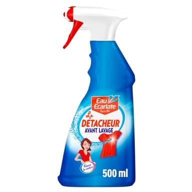 Eau Ecarlate Détacheur Avant Lavage – Pistolet (500 ml) – Textiles blancs ou colorés – Lavage en machine et à la main