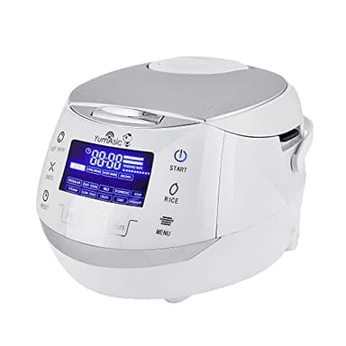 Yum Asia Sakura Cuiseur à riz avec bol en céramique et logique floue avancée, (8 tasses, 1,5 litre), 6 fonctions de cuisson du riz, 6 fonctions multicuiseur, écran LED Motouch, 220-240V