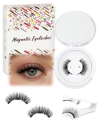 Obeyalash Faux Cils Magnetique 4 Magnets Magnetic Lashes Naturel Reusable Cils Magnetique Aimant Cil MagnéTique RéUtilisable Facile à Utiliser (Wispy Eyelashes 24p)