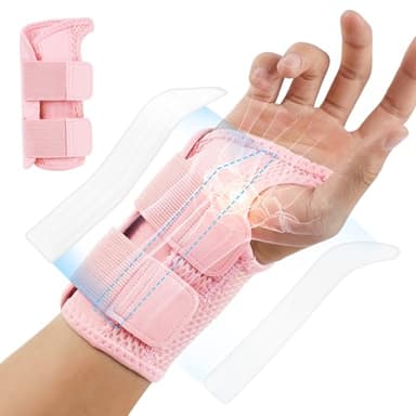 Fefod Attelle de Poignet, Respirant Orthese Poignet avec 2 stabilisateur d'attelle, Palm Support Orthèse élastique de Poignet, Pour l'Arthrite, Tendinite, Canal Carpien et Entorse, Femme et Homme