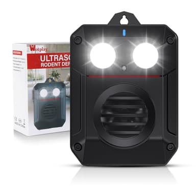 Wotplay Ultrason Souris Et Rats avec Lumière LED, Anti Souris Noir pour Cuisine Voiture et Jardin Extérieur