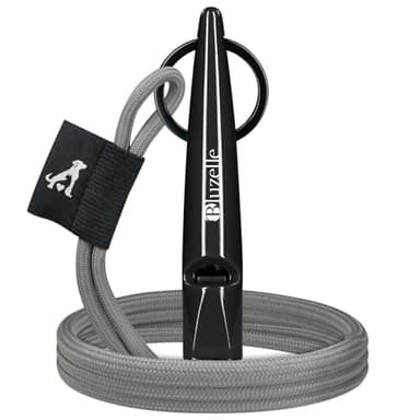 bluzelle Recall 5800 Sifflet Professionnel pour Chien avec Lanière Réglable, Fréquence Normée 5800Hz, sans BPA, Léger et Robuste pour Dressage Canin, Entraînement et Rappe, Couleur:Noir