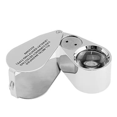 Kare & Kind 40X Illuminated Jeweler Loupe de Loupe UV LED avec Construction Métallique et Verre Optique Ensemble de détail (40X x 25 mm, Argent)