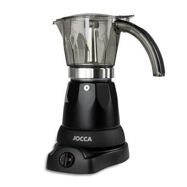 Jocca Commodore - Cafetière Italienne Electrique en Inox | 6 Tasses | Noir