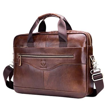 Xieben sac à main bandoulière en cuir pour homme, porter toute la Protection pour ordinateur portable de 14 pouces Marron