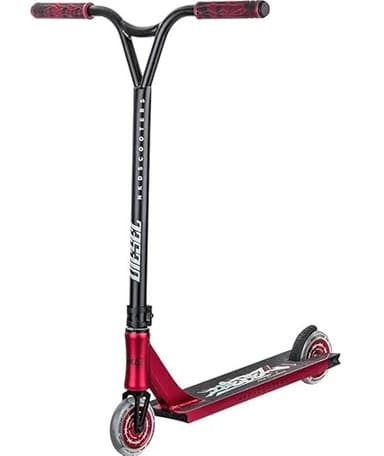 NKD Stunt Scooter - Diesel | High Performance ABEC-9 Bearings | 360° Handlebar for Freestyle | Durable 6061 Aluminium Alloy (Noir Rouge)