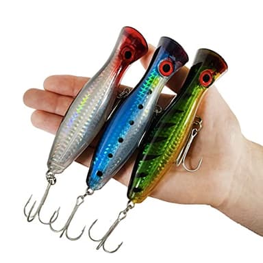 Leurres de pêche en surface Popper - Pack de 12 cm et 40 grammes - Flottants artificiels pour brochet/bass noirs/bar - mer