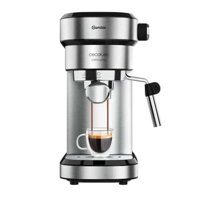 Cecotec Machine à Café Expresso Double Sortie Cafelizzia Steel. 1350W, Bras Porte-Filtre Avec Deux Filtres, Vapeur Dirigeable, Pression 20 Bars, Réservoir Amovible 1,2L, Acier