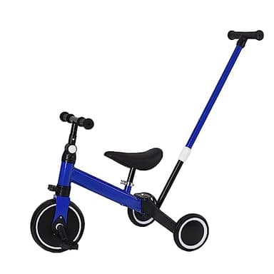 Homewell Tricycle avec barre de poussée, draisienne à partir de 18 mois, tricycle pour enfant combiné avec fonctions chariot et Ride, avec pédale pliable, roues arrière combinées amovibles, pas de