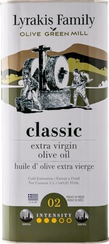 Huile d’Olive Lyrakis Family 5L – Extra Vierge Grecque, Premium Première Pression à Froid, Riche en Polyphénols, Olives Récoltées à la Main, Nouvelle Récolte, Jus Frais de Crète – Depuis 1975
