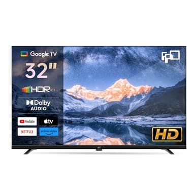 FPD Smart TV 32 Pouces – (81 cm) Google TV avec Google Play, Google Cast, 720p HD Television, HDR 10, Dolby Audio, Télécommande Vocale, Streaming TV en Direct