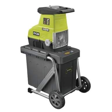 RYOBI Broyeur de Végétaux Électrique 3000W RSH3045U – Broyage Branches, Taille Haies, Déchets Jardin, Paillage Compost – Bac 55L, Coupe 45 mm