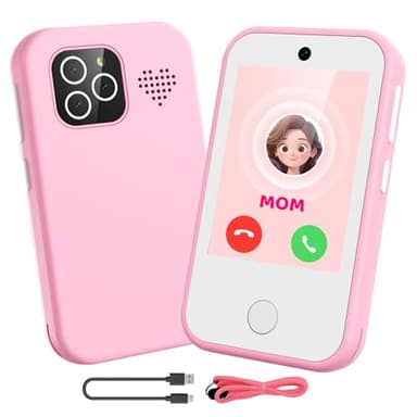 Tosaju Téléphone Portable 4G pour Enfants Smartphone avec Double caméra écran Tactile de 2,8 Pouces Jouet éducatif pour garçons et Filles de 3, 4, 5, 6, 7, 8, 9 Ans Cadeau d'anniversaire Rose
