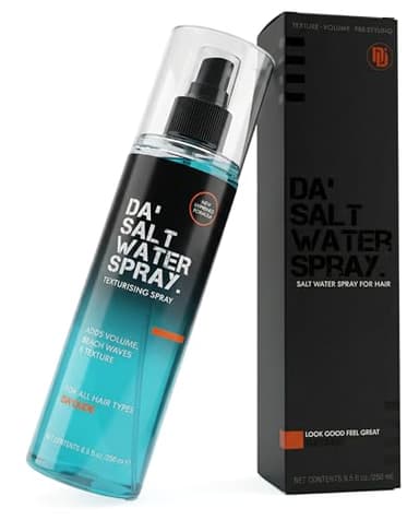 Da'Dude Da Salt Water Spray, Spray Texturisant Effet Plage pour Cheveux, Eau Coiffante Revitalisante au Sel Marin, 250 ml