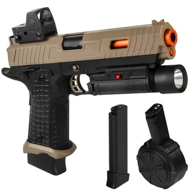 Gel Blaster,JM-X5 électrique en Gel Jouets,Splatter Version améliorée du X2 avec Lunettes, Jeux de Plein air et Amusement de Jardin pour Les Adultes de 18 Ans et Plus Noël Nouvel an,Sable coloré