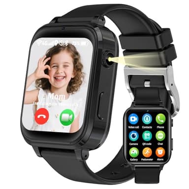 kaacly Montre Connectée Enfant GPS, 4G Montre Intelligente avec Chat Familia,SOS,Mode Classe,Appels Vidéo,Chat Vocal,Téléphone,Podomètre, IP68 Étanche Smartwatch pour Garçons Filles