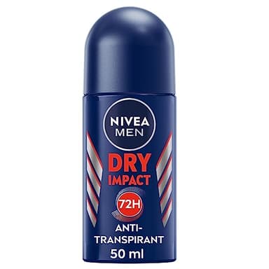 NIVEA MEN Déodorant anti-transpirant Dry Impact (lot de 1 x 50 ml), Déodorant bille pour homme sans alcool, Anti-transpirant protection 72 H